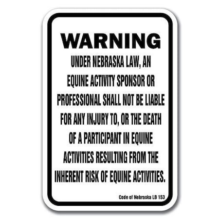 Signmission Safety Sign, 18 in Height, Aluminum, 12 in Length, Equine - Nebraska A-1218 Equine - Nebraska